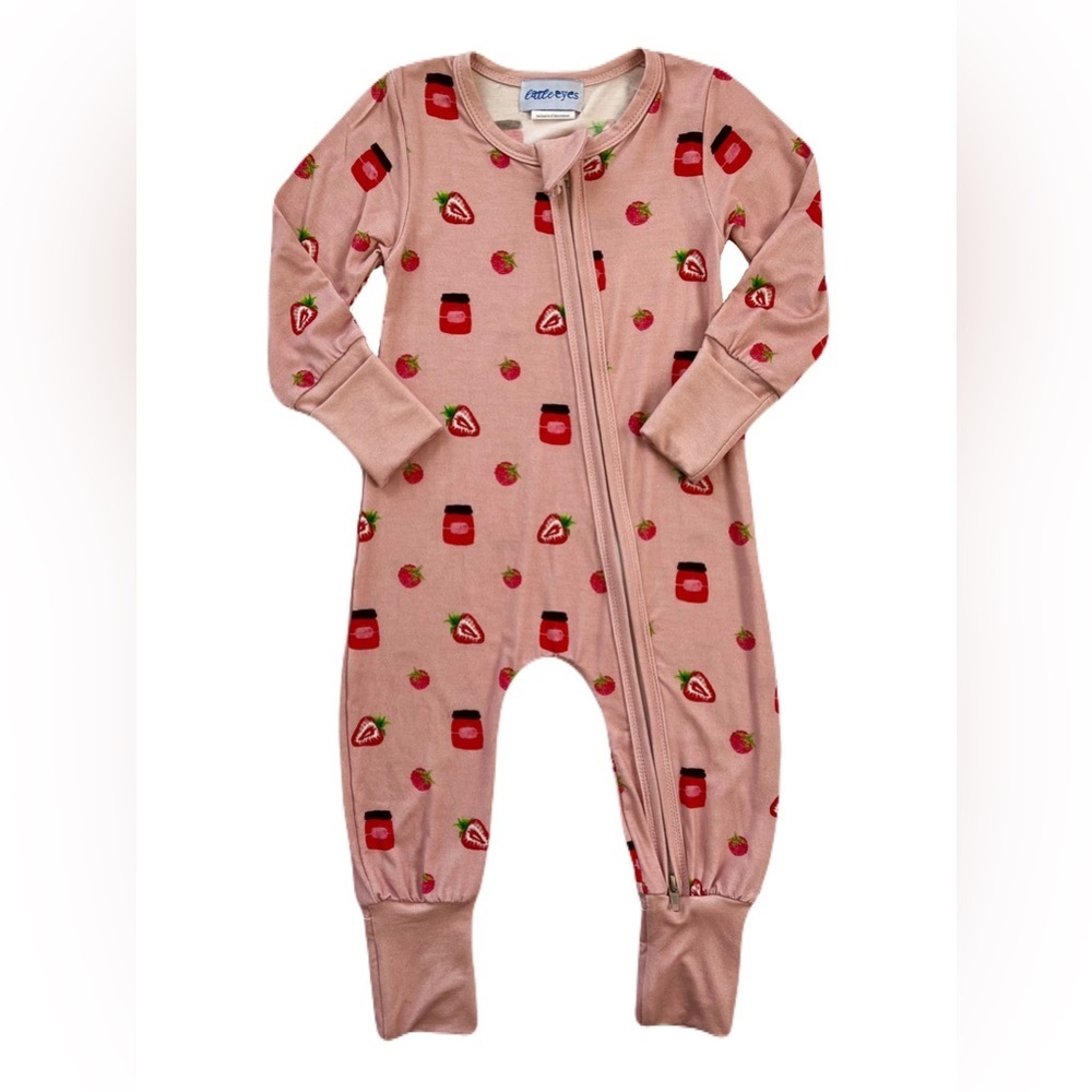 🇨🇦 Little Eyes Kids Sleeper | Berry Jam Pink Bamboo‎ Romper Footie